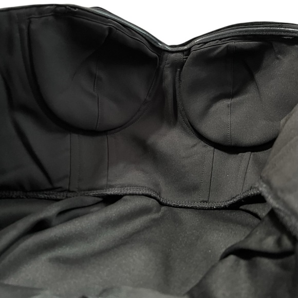 Express Velvet Black Strapless Holiday Dress Size S - Picture 6 of 9